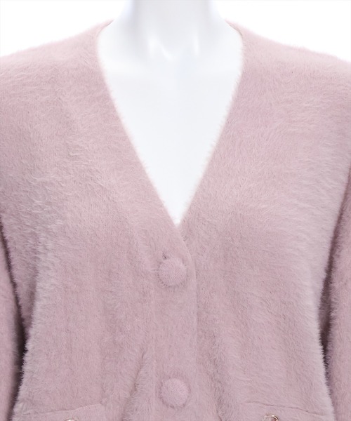 clear(クリア)の「ビット付きシャギーカーディガン≪STAY MOTION≫(ニット/セーター・レディース・ピンク/アイボリー/ライトグレー/ライトピンク/イエロー・F)」の13枚目の写真