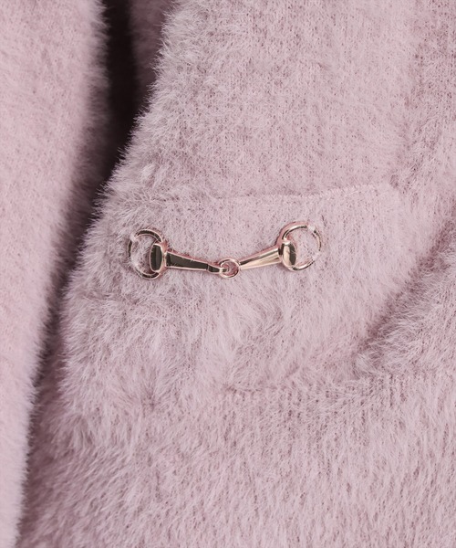 clear(クリア)の「ビット付きシャギーカーディガン≪STAY MOTION≫(ニット/セーター・レディース・ピンク/アイボリー/ライトグレー/ライトピンク/イエロー・F)」の15枚目の写真