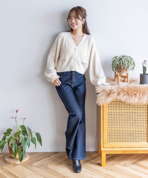 clear(クリア)の「ビット付きシャギーカーディガン≪STAY MOTION≫(ニット/セーター・レディース・ピンク/アイボリー/ライトグレー/ライトピンク/イエロー・F)」の17枚目の写真