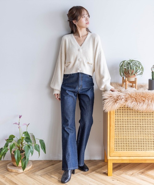 clear(クリア)の「ビット付きシャギーカーディガン≪STAY MOTION≫(ニット/セーター・レディース・ピンク/アイボリー/ライトグレー/ライトピンク/イエロー・F)」の18枚目の写真