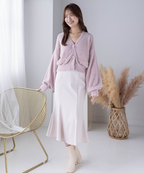 clear(クリア)の「ビット付きシャギーカーディガン≪STAY MOTION≫(ニット/セーター・レディース・ピンク/アイボリー/ライトグレー/ライトピンク/イエロー・F)」の21枚目の写真