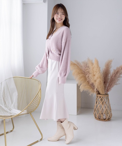 clear(クリア)の「ビット付きシャギーカーディガン≪STAY MOTION≫(ニット/セーター・レディース・ピンク/アイボリー/ライトグレー/ライトピンク/イエロー・F)」の22枚目の写真