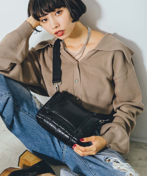 PAGEBOY（ページボーイ）の「ミニパテッドショルダー（ショルダーバッグ・レディース・ホワイト系その他/ブラック・FREE）」の2枚目の写真