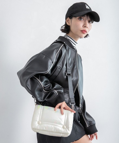 PAGEBOY（ページボーイ）の「ミニパテッドショルダー（ショルダーバッグ・レディース・ホワイト系その他/ブラック・FREE）」の3枚目の写真