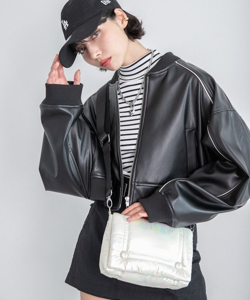 PAGEBOY（ページボーイ）の「ミニパテッドショルダー（ショルダーバッグ・レディース・ホワイト系その他/ブラック・FREE）」の4枚目の写真