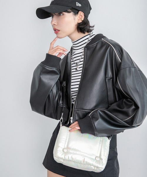 PAGEBOY（ページボーイ）の「ミニパテッドショルダー（ショルダーバッグ・レディース・ホワイト系その他/ブラック・FREE）」の7枚目の写真