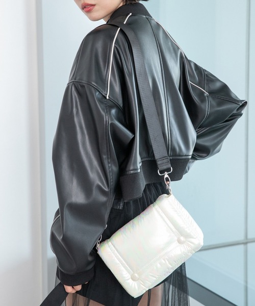 PAGEBOY（ページボーイ）の「ミニパテッドショルダー（ショルダーバッグ・レディース・ホワイト系その他/ブラック・FREE）」の8枚目の写真