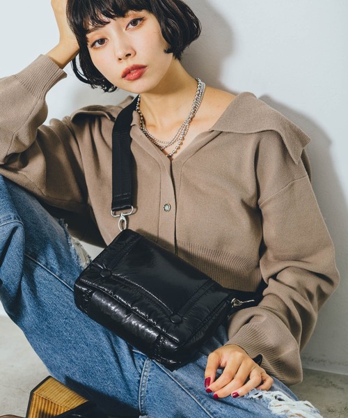 PAGEBOY（ページボーイ）の「ミニパテッドショルダー（ショルダーバッグ・レディース・ホワイト系その他/ブラック・FREE）」の9枚目の写真