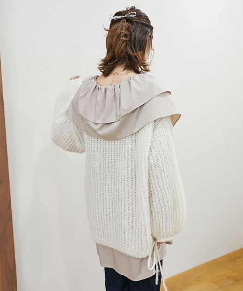 MAJESTIC LEGON(マジェスティックレゴン)の「ビッグフリルカラーチュニックブラウス(シャツ/ブラウス・レディース・オフホワイト/グレー/ベージュ・MEDIUM)」の20枚目の写真