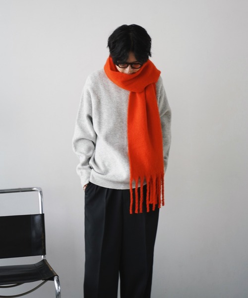 WYM LIDNM(ウィム バイ リドム)の「BLUSHED FLUFFY LONG MUFFLER(マフラー・メンズ・ブルー/ライム/レッド/アッシュブラウン・FREE)」の15枚目の写真