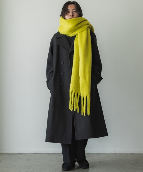 WYM LIDNM(ウィム バイ リドム)の「BLUSHED FLUFFY LONG MUFFLER(マフラー・メンズ・ブルー/ライム/レッド/アッシュブラウン・FREE)」の11枚目の写真