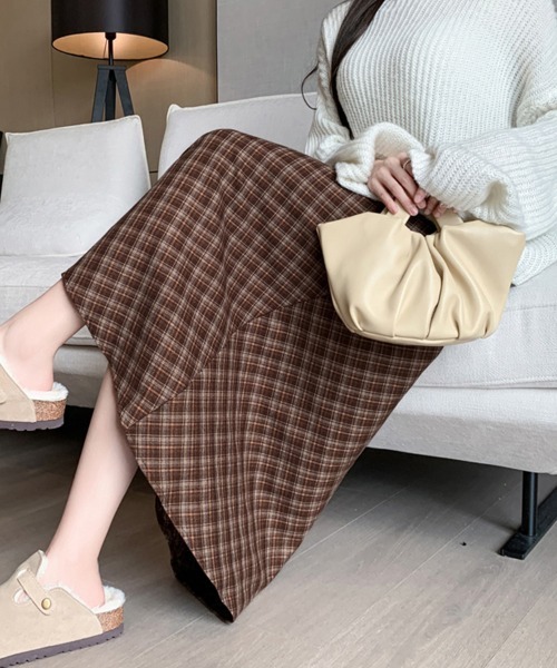 Doux Belle（ドゥーベル）の「グレンチェックロングスカート（スカート・レディース・ブラック/ブラウン系その他・MEDIUM）」の15枚目の写真