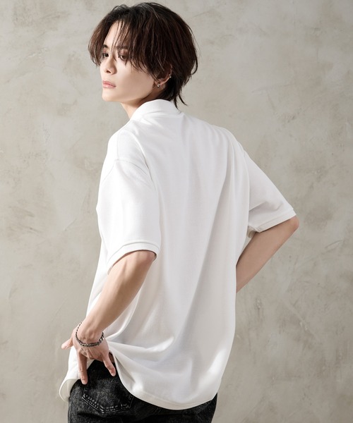 ADRER（アドラー）の「extra quality loose silhouette heavy weight polo shirt / エクストラクオリティルーズシルエットヘビーウェイトポロシャツ（ポロシャツ・メンズ・ホワイト/ブラック/ネイビー・X-SMALL/SMALL/MEDIUM/LARGE）」の15枚目の写真