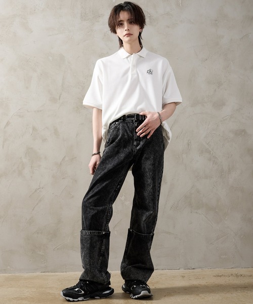 ADRER（アドラー）の「extra quality loose silhouette heavy weight polo shirt / エクストラクオリティルーズシルエットヘビーウェイトポロシャツ（ポロシャツ・メンズ・ホワイト/ブラック/ネイビー・X-SMALL/SMALL/MEDIUM/LARGE）」の17枚目の写真