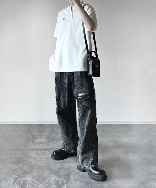 ADRER（アドラー）の「extra quality loose silhouette heavy weight polo shirt / エクストラクオリティルーズシルエットヘビーウェイトポロシャツ（ポロシャツ・メンズ・ホワイト/ブラック/ネイビー・X-SMALL/SMALL/MEDIUM/LARGE）」の19枚目の写真
