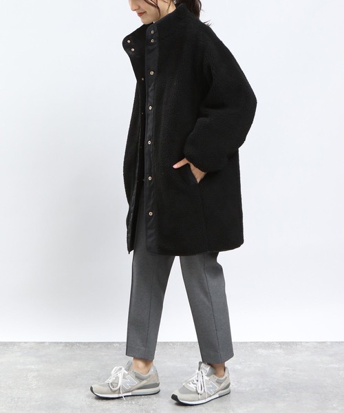 GLOBAL WORK Smile Seed Store（グローバルワーク スマイルシードストア）の「リバーシブルボアロングブルゾン/968527（ブルゾン・レディース・ベージュ/ダークグリーン/ブラック・LARGE/SMALL/MEDIUM/X-LARGE）」の9枚目の写真