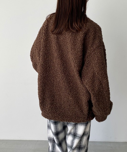 CANAL JEAN（キャナルジーン）の「RCW BLUE LABEL　フェイクムートンジャケット（ムートンコート・レディース・ベージュ/ブラウン・ONE SIZE）」の5枚目の写真