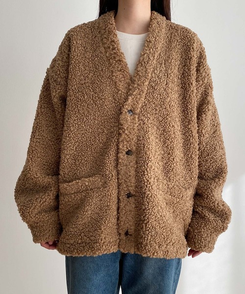 CANAL JEAN（キャナルジーン）の「RCW BLUE LABEL　フェイクムートンジャケット（ムートンコート・レディース・ベージュ/ブラウン・ONE SIZE）」の12枚目の写真