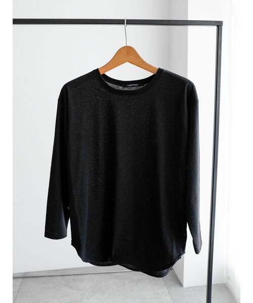 Lugnoncure（ルノンキュール）の「OE天竺ラウンドヘムカットソー（Tシャツ/カットソー・レディース・ホワイト/ブラック/オフホワイト・F）」の3枚目の写真