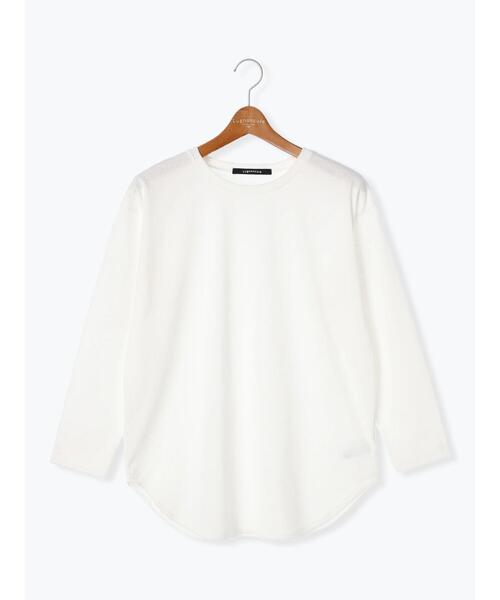 Lugnoncure（ルノンキュール）の「OE天竺ラウンドヘムカットソー（Tシャツ/カットソー・レディース・ホワイト/ブラック/オフホワイト・F）」の7枚目の写真