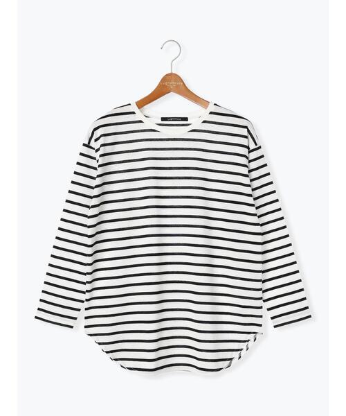 Lugnoncure（ルノンキュール）の「OE天竺ラウンドヘムカットソー（Tシャツ/カットソー・レディース・ホワイト/ブラック/オフホワイト・F）」の8枚目の写真