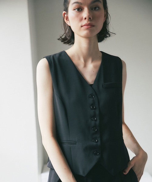 ANOTHER S（アナザーエス）の「ベスト＆ワイドパンツ2点セットアップ（スーツパンツ・レディース・ブラック・L/M/S）」の7枚目の写真