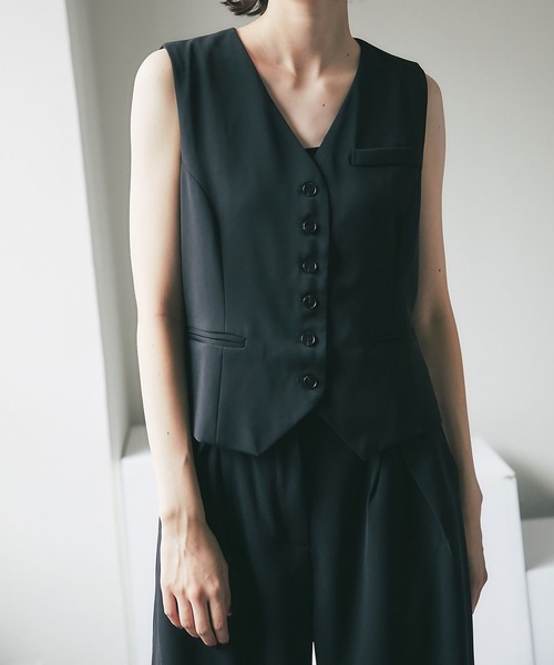 ANOTHER S（アナザーエス）の「ベスト＆ワイドパンツ2点セットアップ（スーツパンツ・レディース・ブラック・L/M/S）」の8枚目の写真