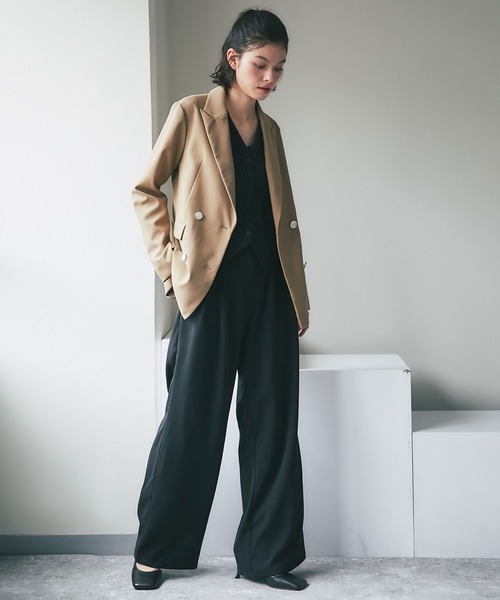 ANOTHER S（アナザーエス）の「ベスト＆ワイドパンツ2点セットアップ（スーツパンツ・レディース・ブラック・L/M/S）」の9枚目の写真