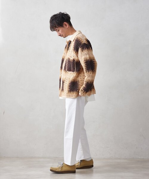 JOURNAL STANDARD relume(ジャーナルスタンダード レリューム)の「CALIFORNIA クロシェアミ ニットカーディガン "OMBRE"(カーディガン/ボレロ・メンズ・ベージュ/ネイビー/ブラック・LARGE/MEDIUM)」の4枚目の写真