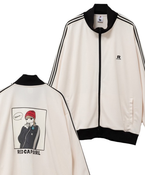 Red Cap Girl(レッドキャプガール)の「RED CAP GIRL レッドキャップガール バックプリントトラックジャケット(ジャージ・メンズ・ブラック/アイボリー・L/M)」の2枚目の写真