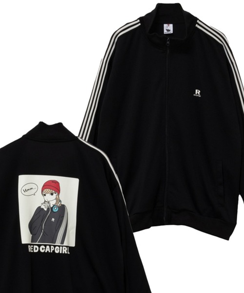 Red Cap Girl(レッドキャプガール)の「RED CAP GIRL レッドキャップガール バックプリントトラックジャケット(ジャージ・メンズ・ブラック/アイボリー・L/M)」の1枚目の写真