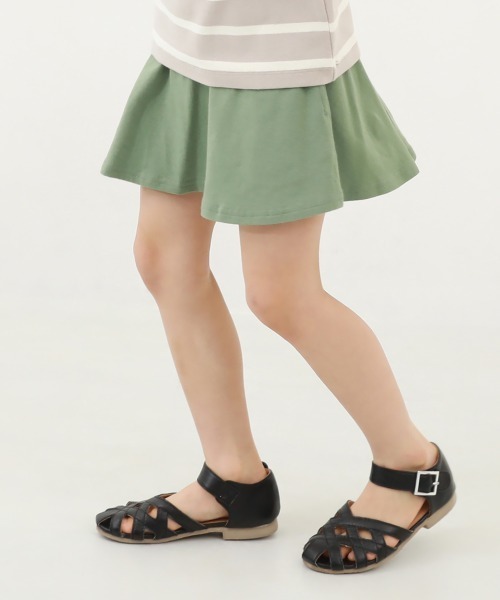 devirock(デビロック)の「【両側ポケット付き】1分丈 無地スカッツ(スカート・キッズ・グレー系1/ピンク系7/ブラック/ブルーグレー/ブルー系6/パープル系3/スモークピンク/グリーン系その他2/ピンク系6/チャコール/オレンジ系2/イエロー系1・80cm/90cm/100cm/110cm/120cm/130cm/140cm/150cm/160cm)」の5枚目の写真