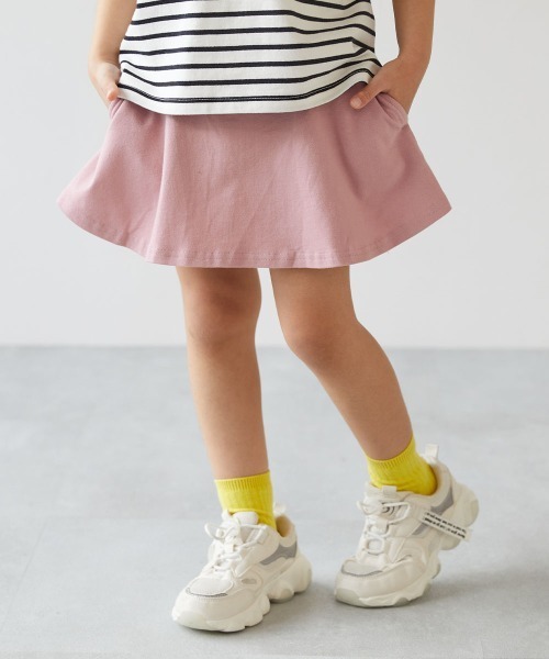 devirock(デビロック)の「【両側ポケット付き】1分丈 無地スカッツ(スカート・キッズ・グレー系1/ピンク系7/ブラック/ブルーグレー/ブルー系6/パープル系3/スモークピンク/グリーン系その他2/ピンク系6/チャコール/オレンジ系2/イエロー系1・80cm/90cm/100cm/110cm/120cm/130cm/140cm/150cm/160cm)」の9枚目の写真