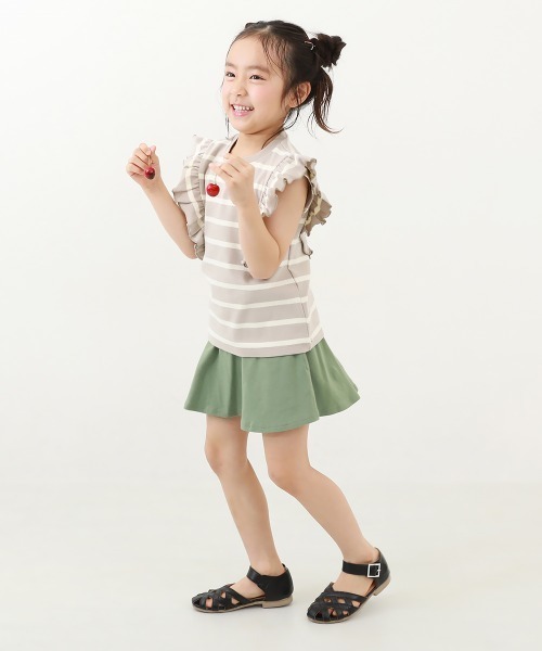 devirock(デビロック)の「【両側ポケット付き】1分丈 無地スカッツ(スカート・キッズ・グレー系1/ピンク系7/ブラック/ブルーグレー/ブルー系6/パープル系3/スモークピンク/グリーン系その他2/ピンク系6/チャコール/オレンジ系2/イエロー系1・80cm/90cm/100cm/110cm/120cm/130cm/140cm/150cm/160cm)」の13枚目の写真