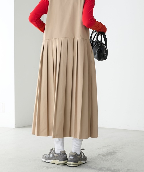 BONLECILL（ボンルシール）の「フロントポケットプリーツチノジャンパースカート（ジャンパースカート・レディース・カーキ/ブラック/ベージュ/ネイビー・FREE）」の21枚目の写真
