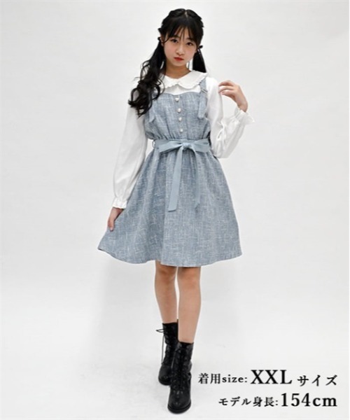 【新品未開封品】プリーツドッキングツイードミニワンピース abigail-2.jpg