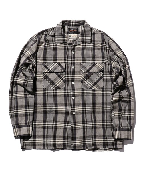 BEAMS PLUS(ビームスプラス)の「BEAMS PLUS / マドラス オープンカラー シャツ(シャツ/ブラウス・メンズ・マスタード/チャコールグレー・MEDIUM/SMALL/X-LARGE/LARGE)」の2枚目の写真