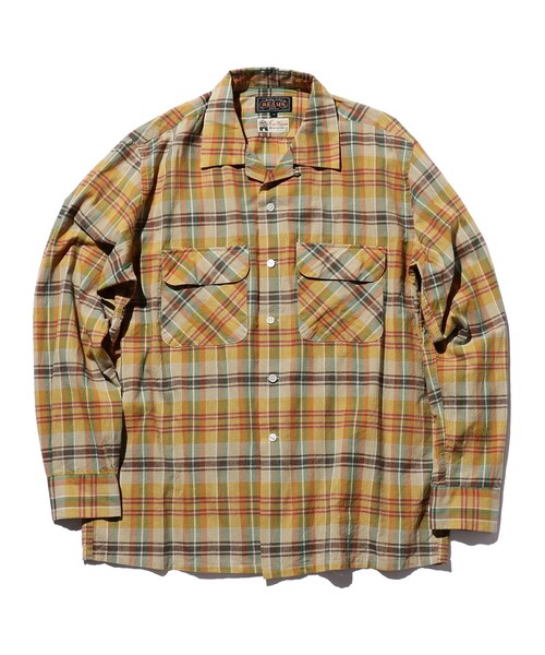 BEAMS PLUS(ビームスプラス)の「BEAMS PLUS / マドラス オープンカラー シャツ(シャツ/ブラウス・メンズ・マスタード/チャコールグレー・MEDIUM/SMALL/X-LARGE/LARGE)」の1枚目の写真