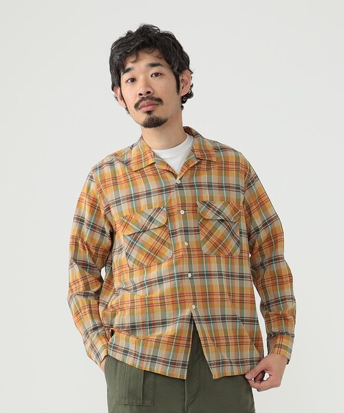 BEAMS PLUS(ビームスプラス)の「BEAMS PLUS / マドラス オープンカラー シャツ(シャツ/ブラウス・メンズ・マスタード/チャコールグレー・MEDIUM/SMALL/X-LARGE/LARGE)」の6枚目の写真
