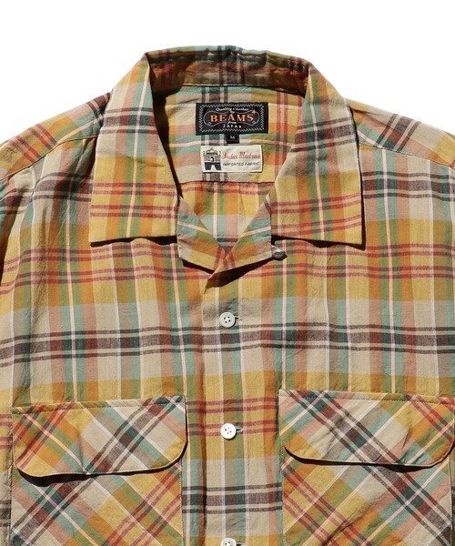 BEAMS PLUS(ビームスプラス)の「BEAMS PLUS / マドラス オープンカラー シャツ(シャツ/ブラウス・メンズ・マスタード/チャコールグレー・MEDIUM/SMALL/X-LARGE/LARGE)」の12枚目の写真