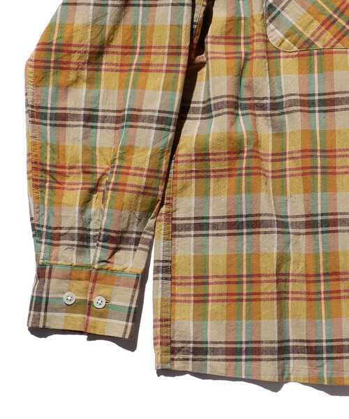 BEAMS PLUS(ビームスプラス)の「BEAMS PLUS / マドラス オープンカラー シャツ(シャツ/ブラウス・メンズ・マスタード/チャコールグレー・MEDIUM/SMALL/X-LARGE/LARGE)」の14枚目の写真