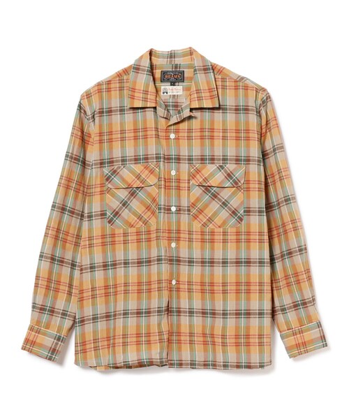 BEAMS PLUS(ビームスプラス)の「BEAMS PLUS / マドラス オープンカラー シャツ(シャツ/ブラウス・メンズ・マスタード/チャコールグレー・MEDIUM/SMALL/X-LARGE/LARGE)」の20枚目の写真