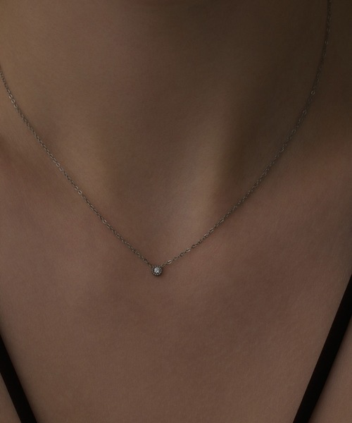 CENE（セネ）の「【CENE】セネ/ジルコニアスライドチェーンネックレス（ネックレス・レディース・シルバー/ゴールド・FREE）」の2枚目の写真