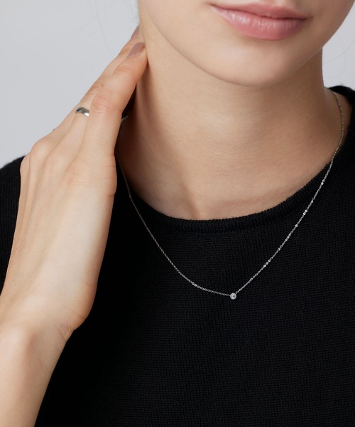 CENE（セネ）の「【CENE】セネ/ジルコニアスライドチェーンネックレス（ネックレス・レディース・シルバー/ゴールド・FREE）」の7枚目の写真