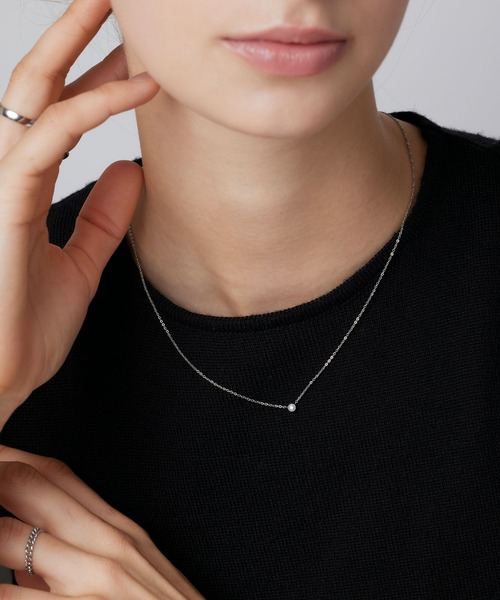 CENE（セネ）の「【CENE】セネ/ジルコニアスライドチェーンネックレス（ネックレス・レディース・シルバー/ゴールド・FREE）」の5枚目の写真
