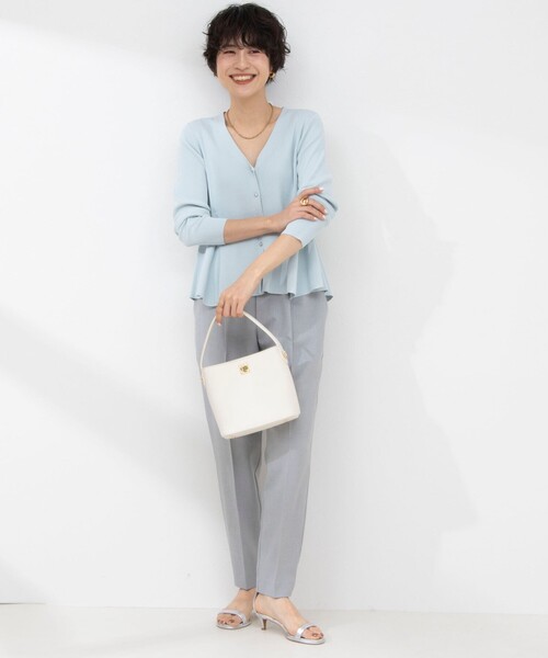 NOLLEY’S Sophi(ノーリーズソフィ)の「《セットアップ対応》ウォッシャブルライトテーパードパンツ(その他パンツ・レディース・サックスブルー/ライトグレー/ネイビー/オフホワイト・34/36/38)」の5枚目の写真