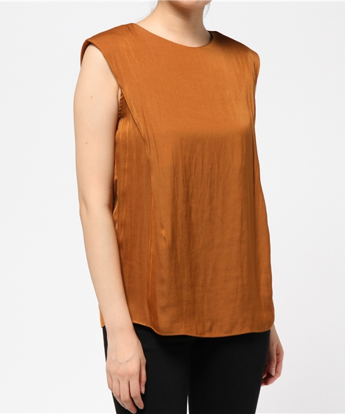 robbem（ロベム）の「【robbem】DEUXサテントップス（シャツ/ブラウス・レディース・マスタード/ネイビー・FREE）」の2枚目の写真