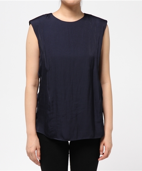 robbem（ロベム）の「【robbem】DEUXサテントップス（シャツ/ブラウス・レディース・マスタード/ネイビー・FREE）」の3枚目の写真