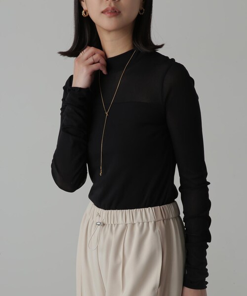 FREE'S MART(フリーズマート)の「◆レイヤードシアーカットソー(Tシャツ/カットソー・レディース・ホワイト/ブラック・FREE)」の5枚目の写真