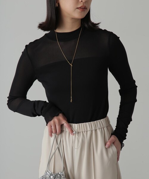 FREE'S MART(フリーズマート)の「◆レイヤードシアーカットソー(Tシャツ/カットソー・レディース・ホワイト/ブラック・FREE)」の8枚目の写真